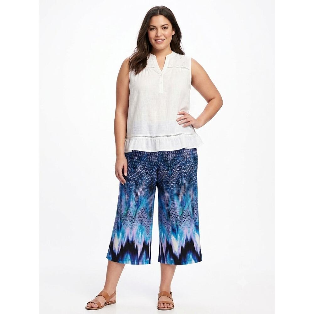 Energe Lightweight Colorful Capris Summer Vacation Casual Plus Size 2X